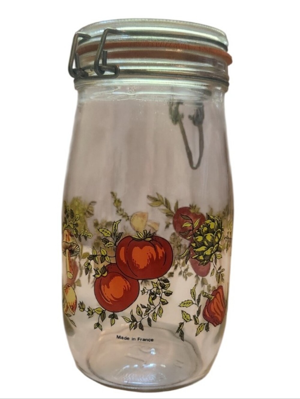 Vintage Arc France Glass Cannister Spice Of Life Pattern